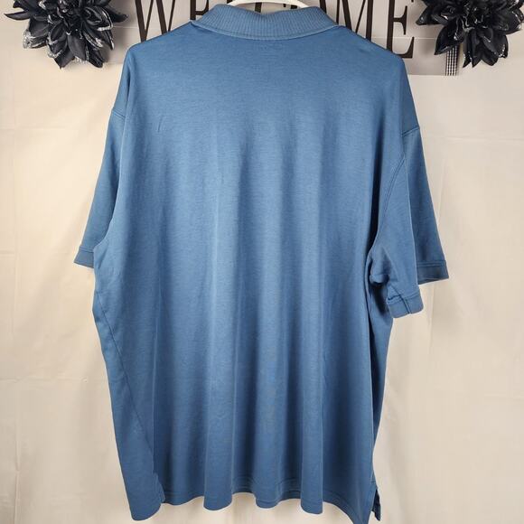 L.L. Bean Traditional Fit Blue Short Sleeve Collared Polo Shirt Men's Size XL - Picture 2 of 5